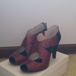 Michael Kors Maroon Snakeskin Heels
